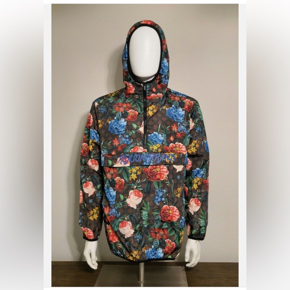 Reason Floral Windbreaker Jacket - Red, Blue, Green - Picture 1 of 9